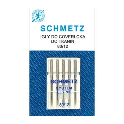Igły do coverów i coverloków ELx705 do tkanin Schmetz 5x80