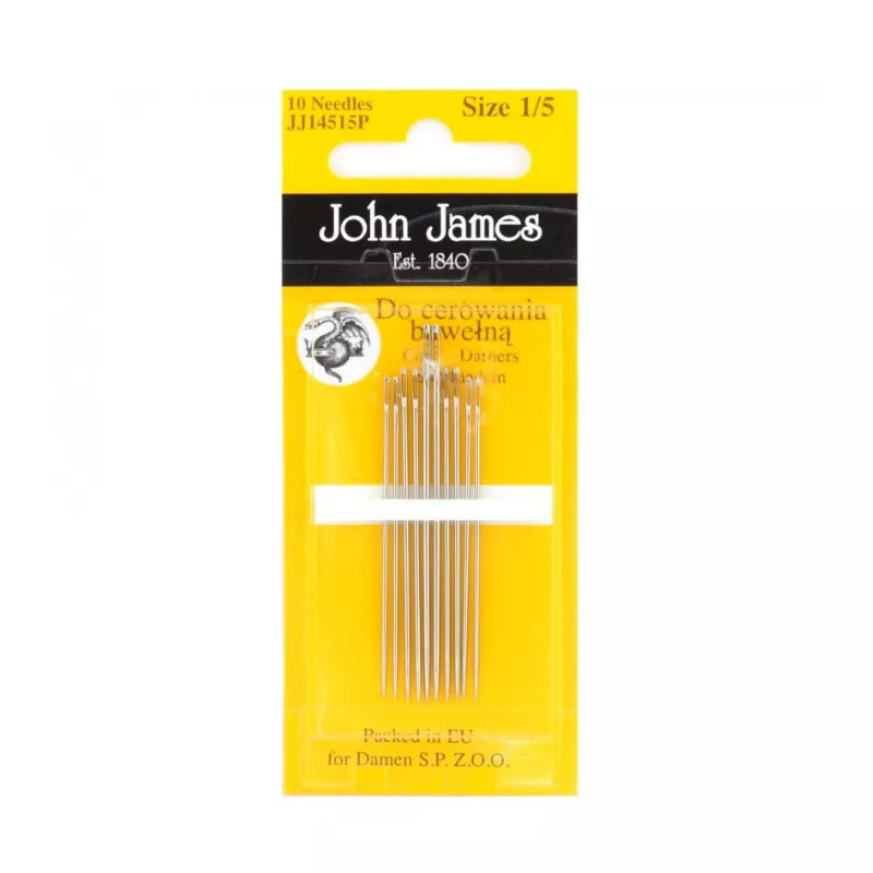 Igły do cerowania bawełną John James (roz. 1/5) 10 szt.