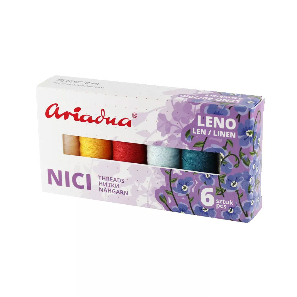 Zestaw lnianych nici do szycia Ariadna Leno Sky