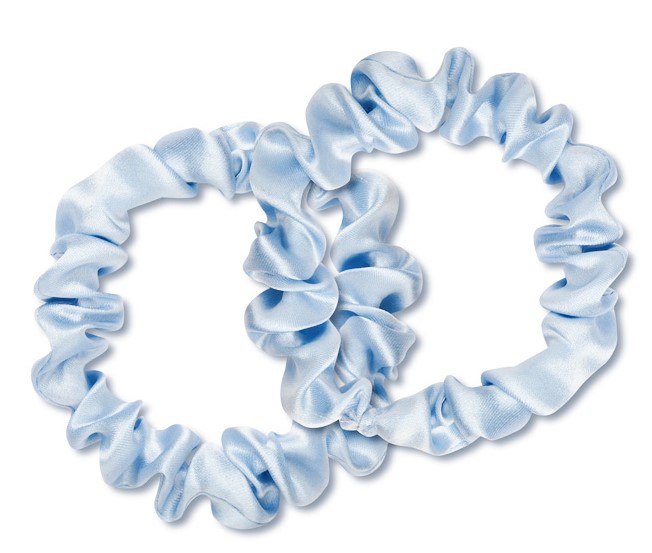 Cat & Cat Komplet dwóch jedwabnych Gumek do włosów Slim Baby Blue