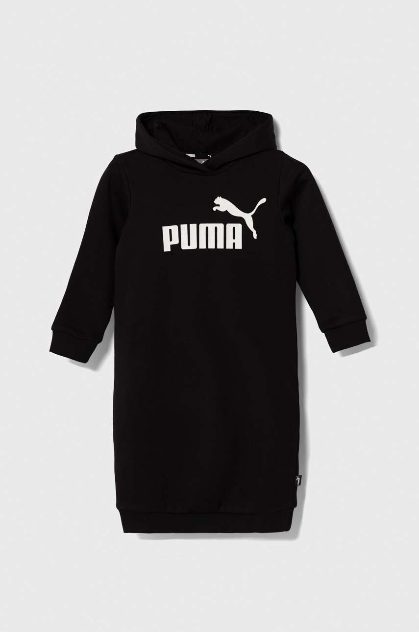 Puma sukienka dziecięca kolor czarny mini prosta