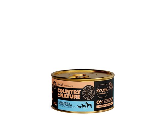 COUNTRY&NATURE Bezzbożowa mokra karma - łosoś ze szpinakiem 410 g