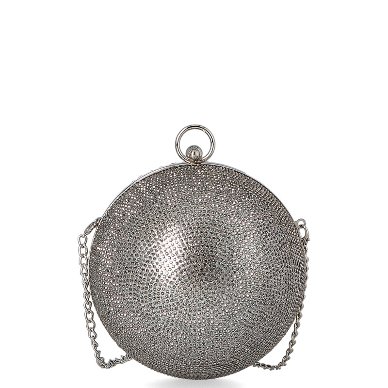 Wieczorowa torebka kula  z kryształkami - MENBUR 85069 SREBRO