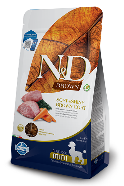 FARMINA N&D Brown Dog Lamb, Spirulina& Carrot Adult Mini 2kg