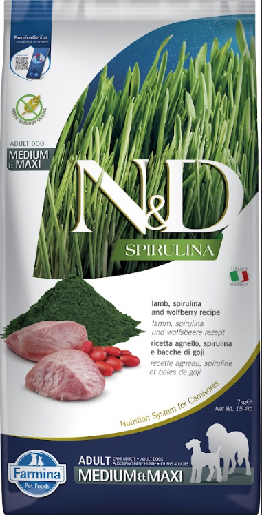 FARMINA N&D Spirulina Lamb Adult Medium& Maxi 7kg