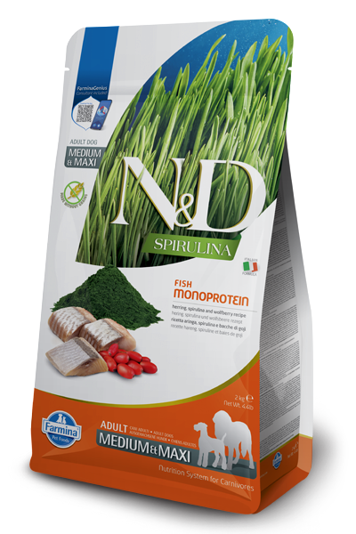 FARMINA N&D Spirulina Herring Adult Medium& Maxi 2kg