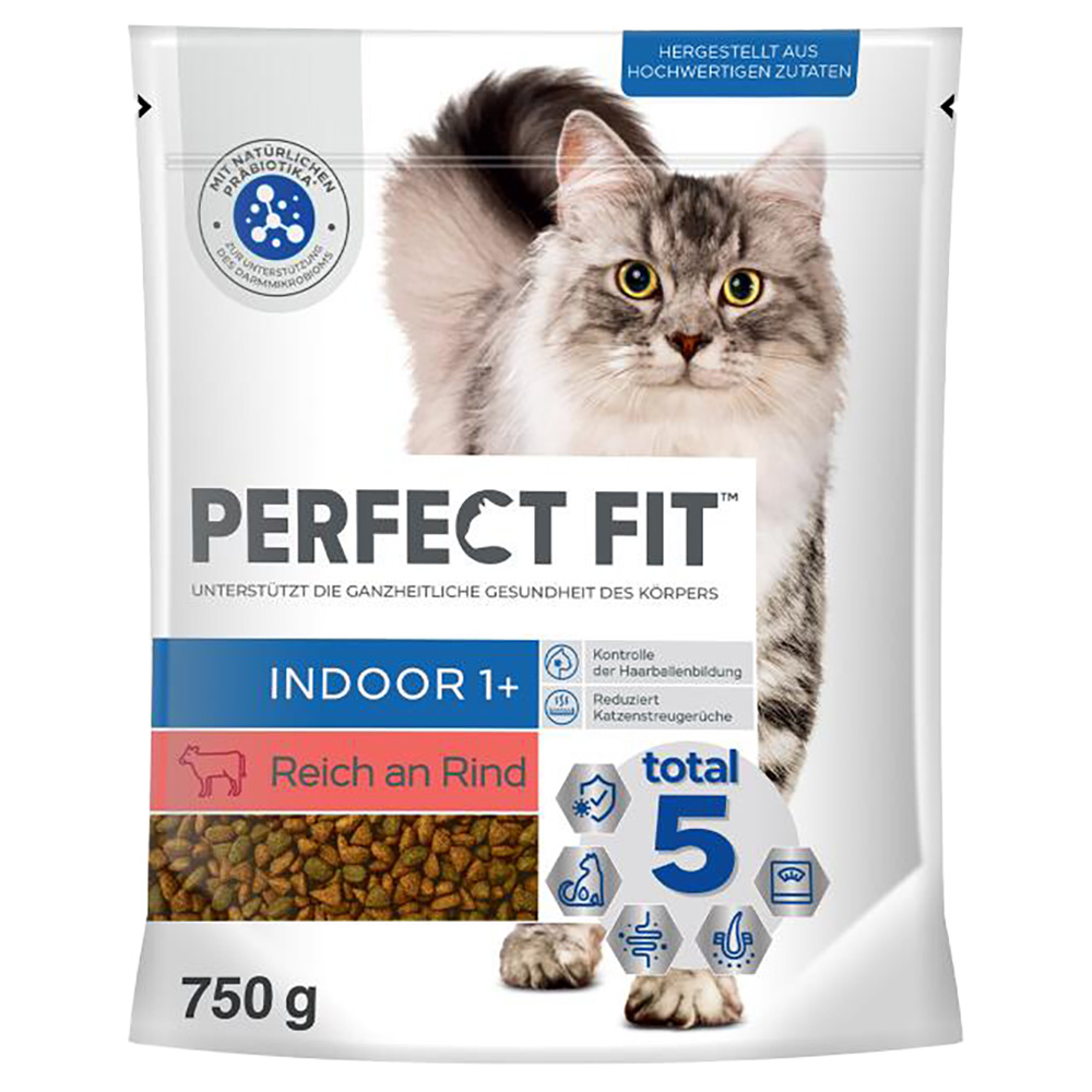 Perfect Fit Indoor 1+, z wołowiną - 6 x 750 g