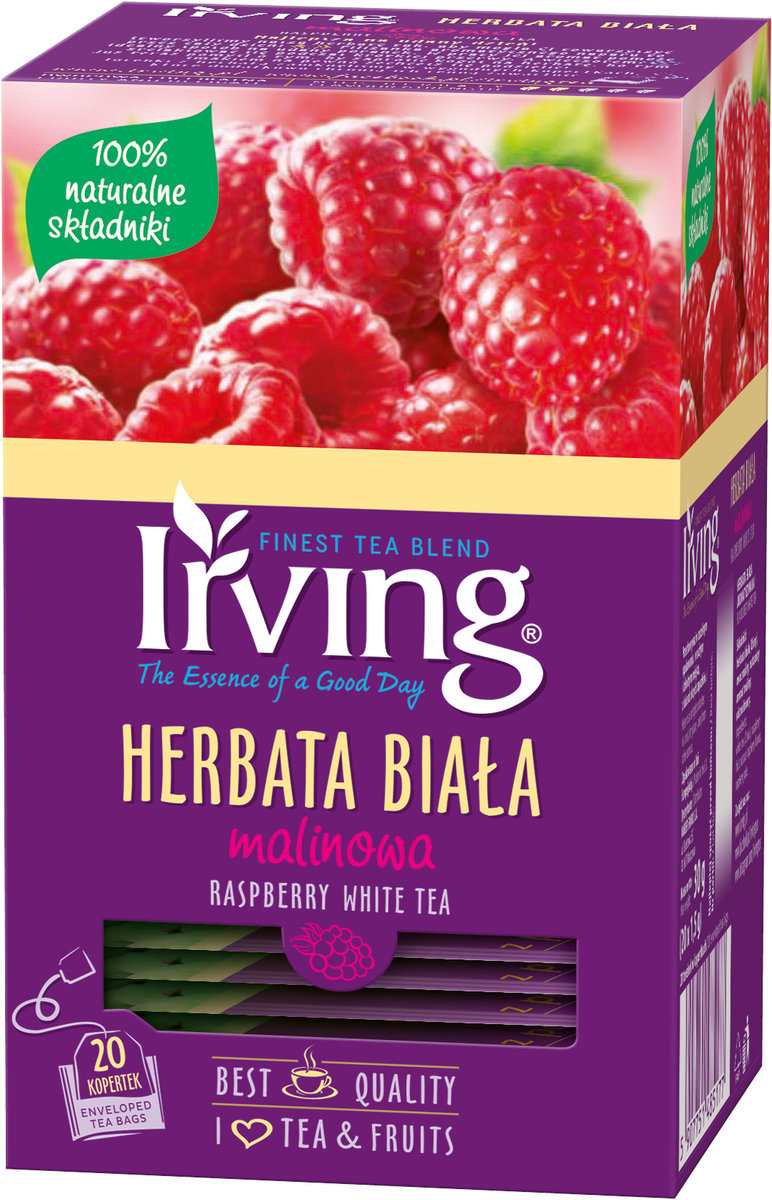 Irving Noname Herbata malinowa 20 kopert 1,5g biała