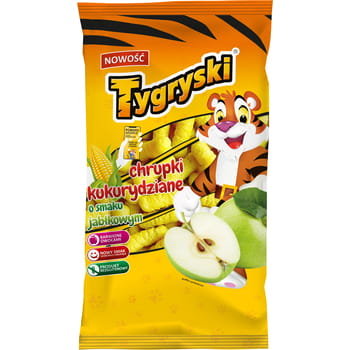 Tygryski Chrupki kukurydziane o smaku jabłkowym 77g