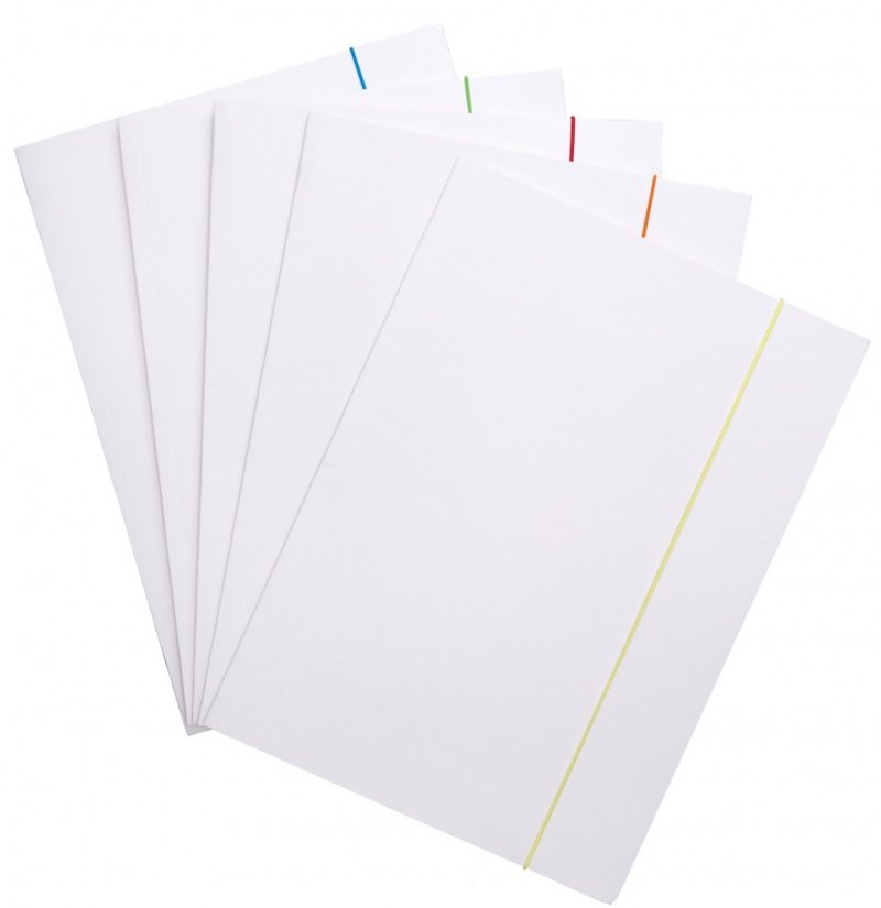 Office Products, Teczka z gumką karton A4 300 gsm 3-skrz gumka mix kolorów, Biały