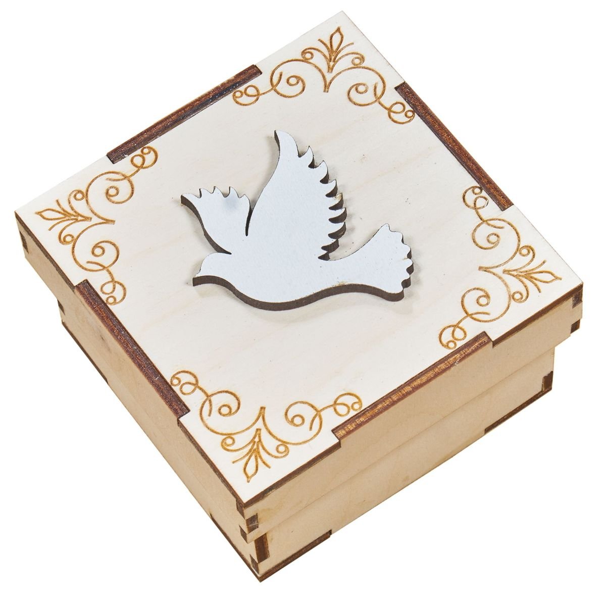 Drewniane pudełko na specjalne okazje - chrzest
