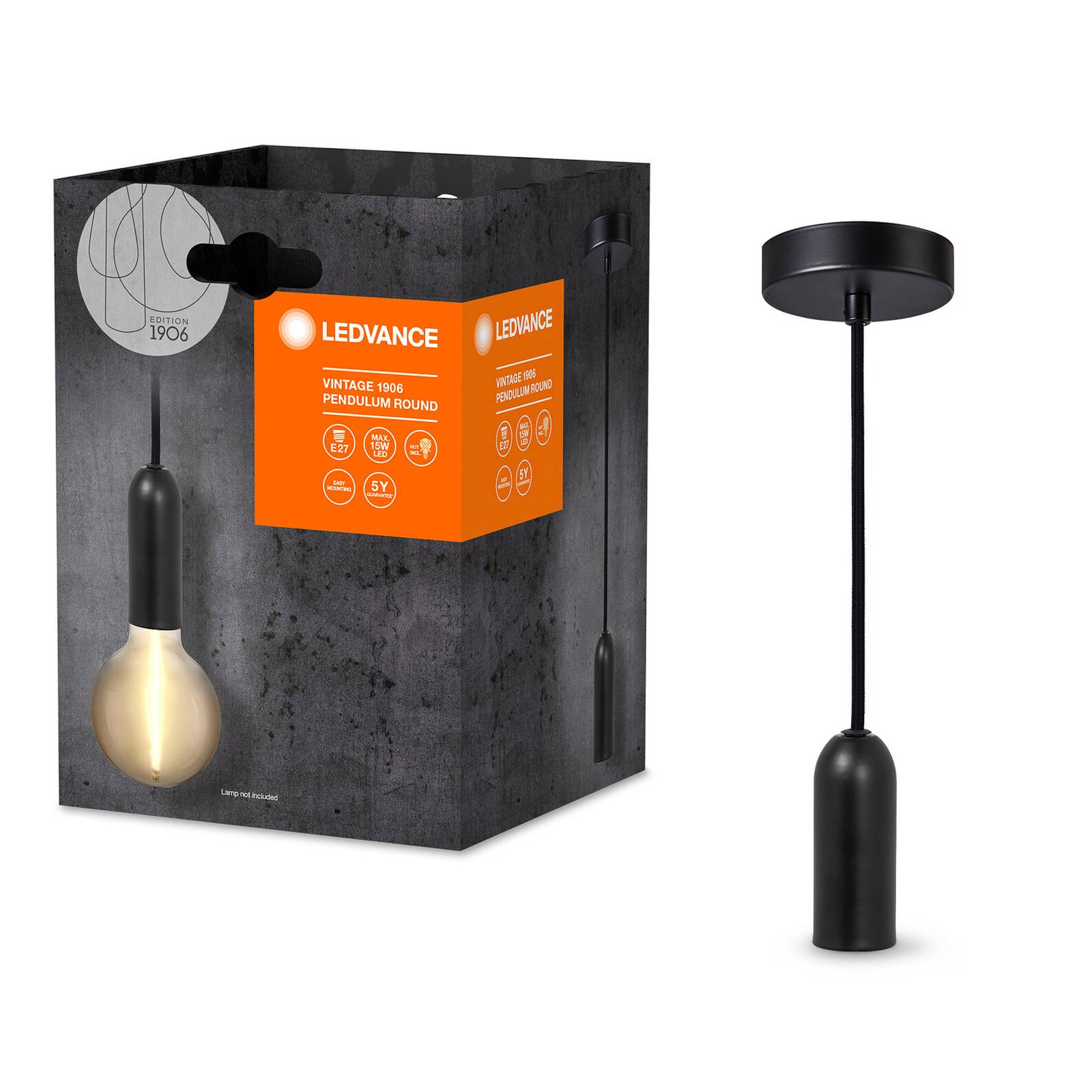 LEDVANCE Vintage 1906 Round żyrandol, czarny