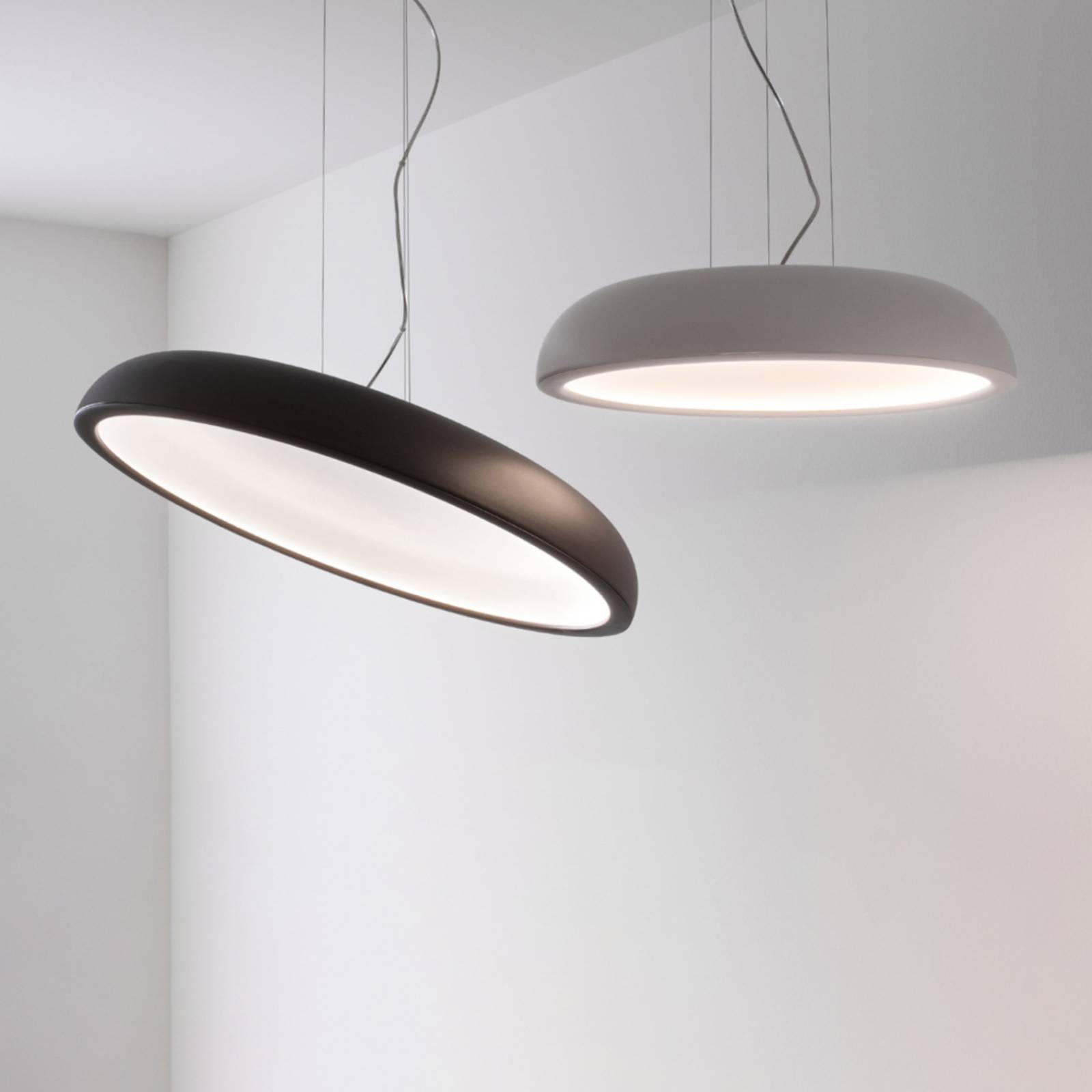 Lampa wisząca LED Stilnovo Reflexio, Ø65cm, brązowa