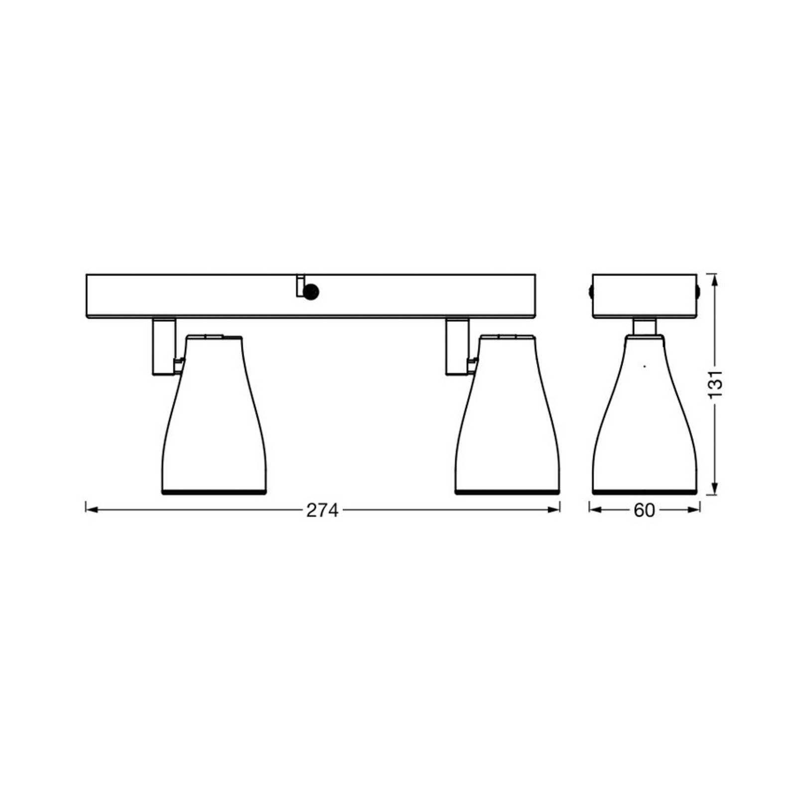 LEDVANCE Pear spot LED GU10 2-pkt. szary