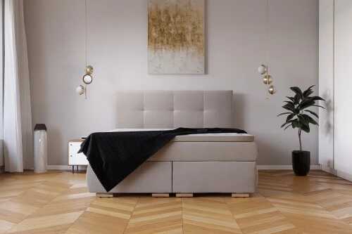 Łóżko kontynentalne Box 81 zestaw z materacem i przekładką