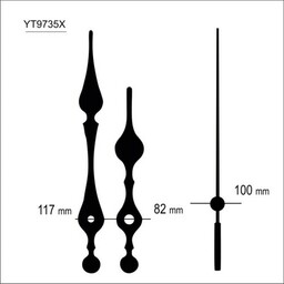 Komplet wskazówek zegarowych czarne /9735X