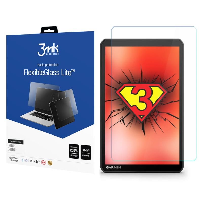 Niepękające szkło hybrydowe do Garmin LGV800 MT-D   - 3mk FlexibleGlass Lite
