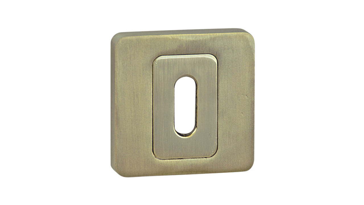 Rozeta Kwadrat Mosiądz Antyczny Klucz