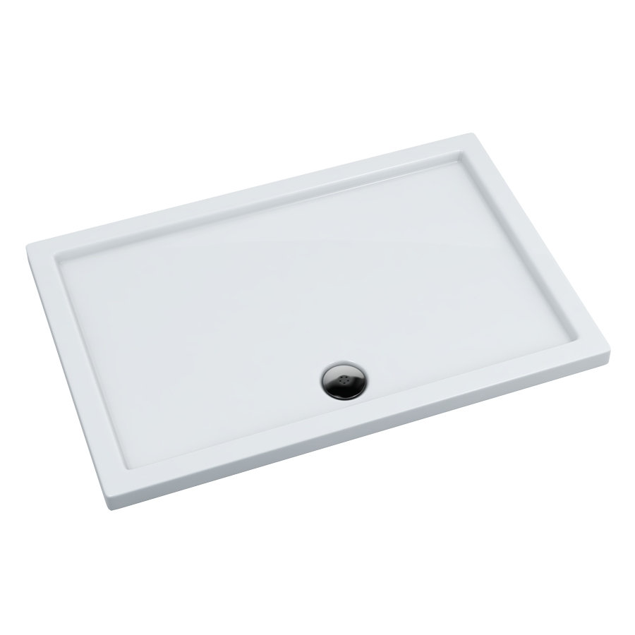 Brodzik prostokątny Komfort Lorenzo 110x80x5 biały akryl LOP2243