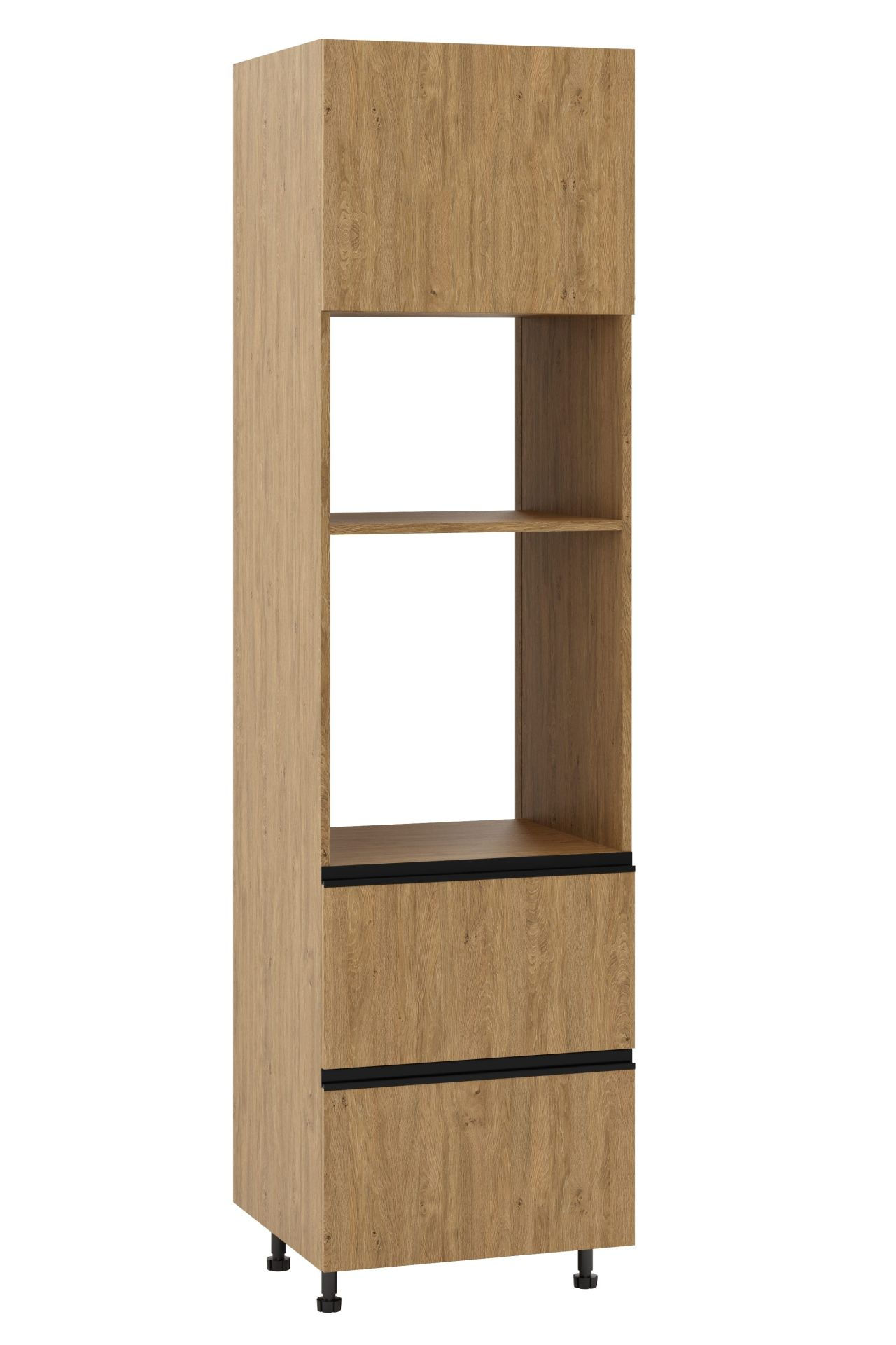 Bari Plus Słupek Pod Zabudowę Piekarnika/Mikrofalówki Wysoki Dpps2-60-38-220_Modern Hk-Xs Dąb Kamienny