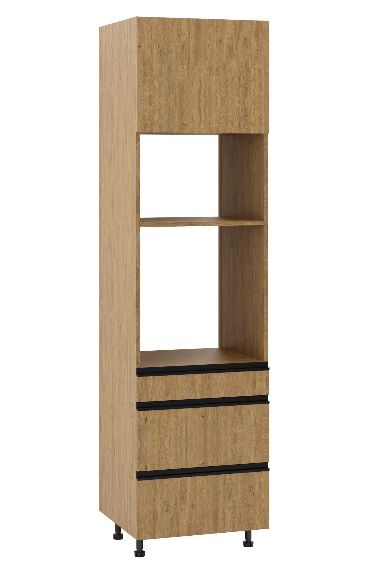 Bari Plus Słupek Pod Zabudowę Piekarnika/Mikrofalówki Wysoki Dpps3-60-38-220_Blum Dąb Kamienny