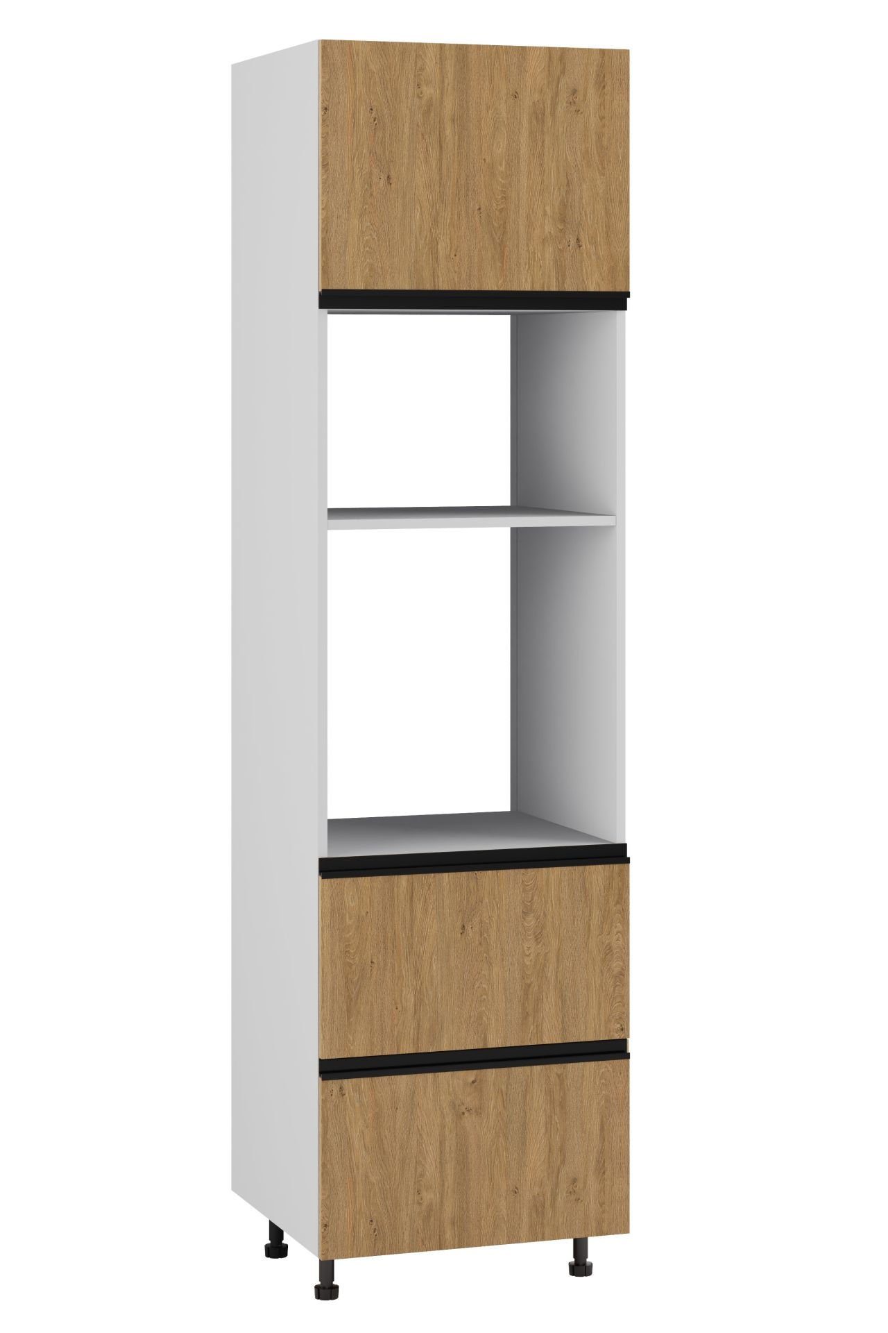 Bari Plus Słupek Wysoki Pod Zabudowę Piekarnika/Mikrofalówki Dpps2-60-38-220_Modern Hk-Xs Dąb Kamienny