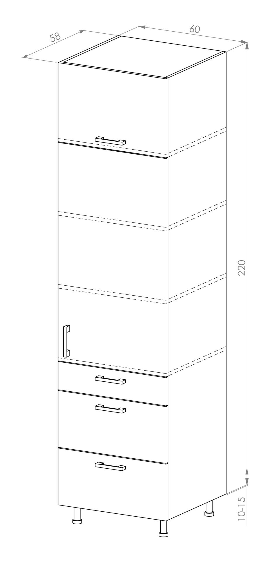 Bari Plus Słupek Wysoki Prawy Ds3-60-220 Hk-Xs_Blum Dąb Kamienny