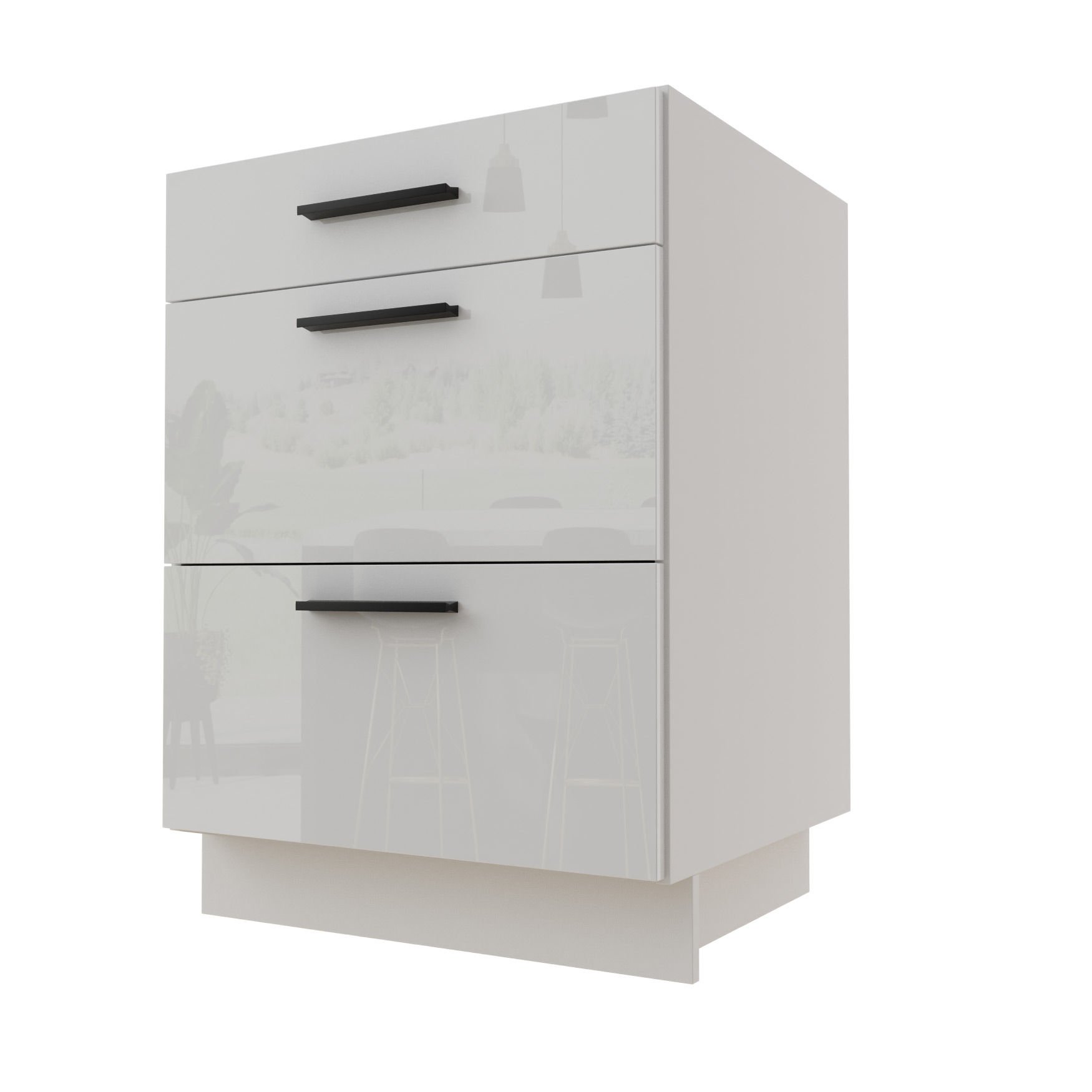 Torino Szafka Dolna D3M/60 Metabox Biały Połysk