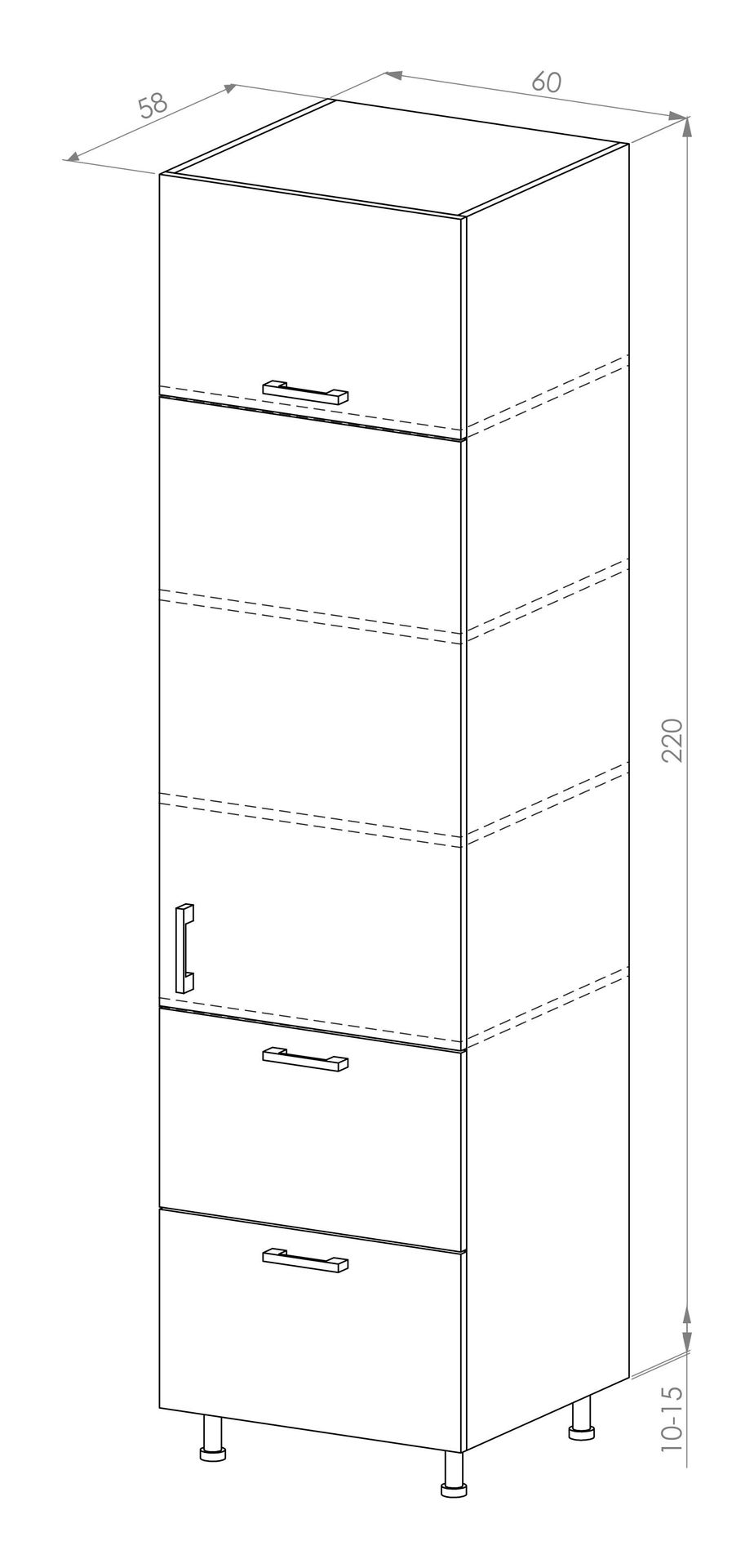 Siena Plus Słupek Wysoki Prawy Ds2-60-220 Hk-Xs Blum Biały Mat
