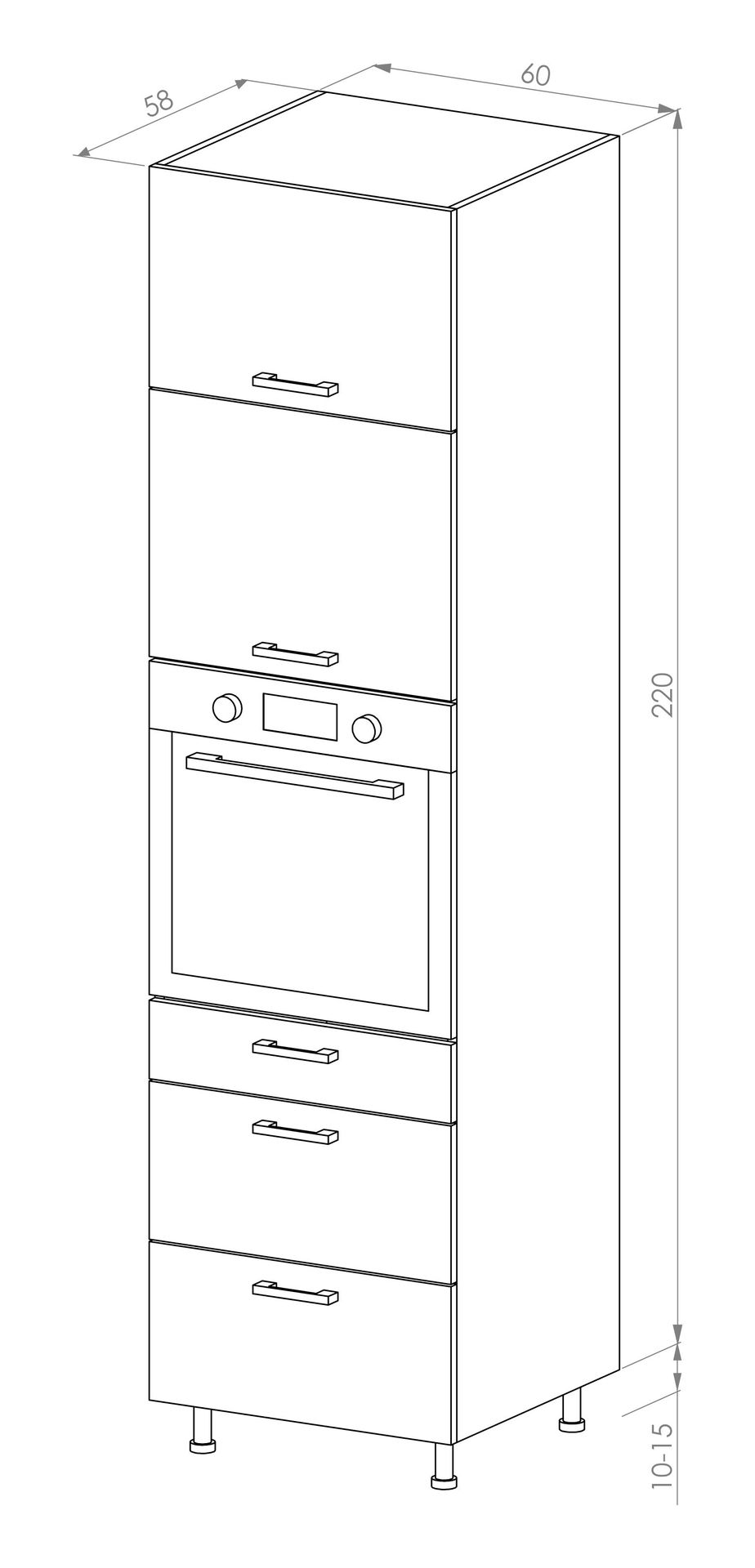 Siena Plus Słupek Wysoki Dps3-60-220 Hk-Xs Modernbox Biały Mat