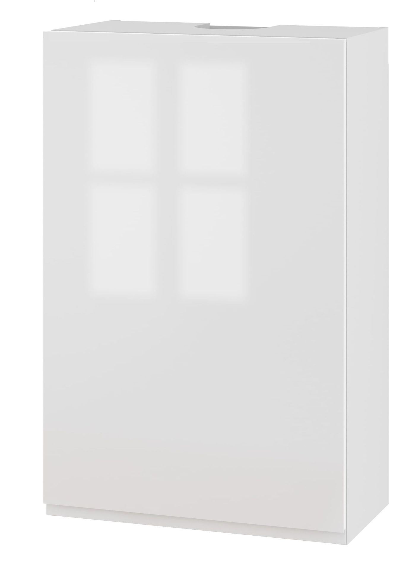 Alba Szafka Wisząca Wysoka Lewa Ze Stalowym Okapem Gok-60-H92 Biały Połysk