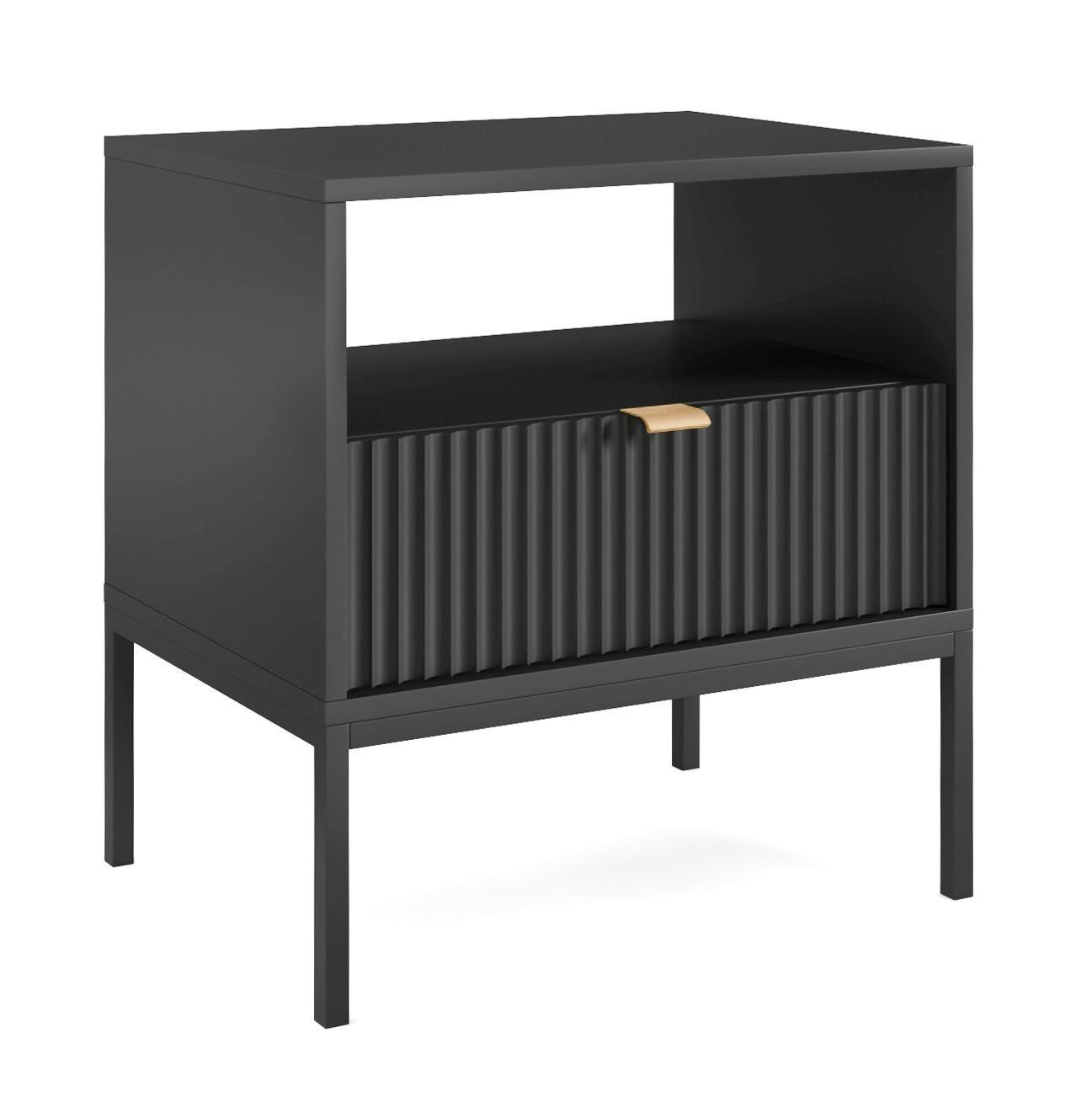 Stolik Nocny Nova S54 Czarny / Czarny