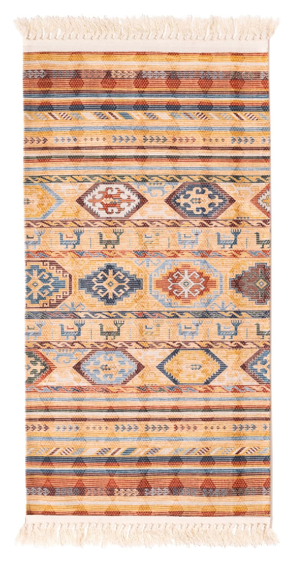 Dywanik Dekoracyjny Kilim 60X120 Cm Beżowy