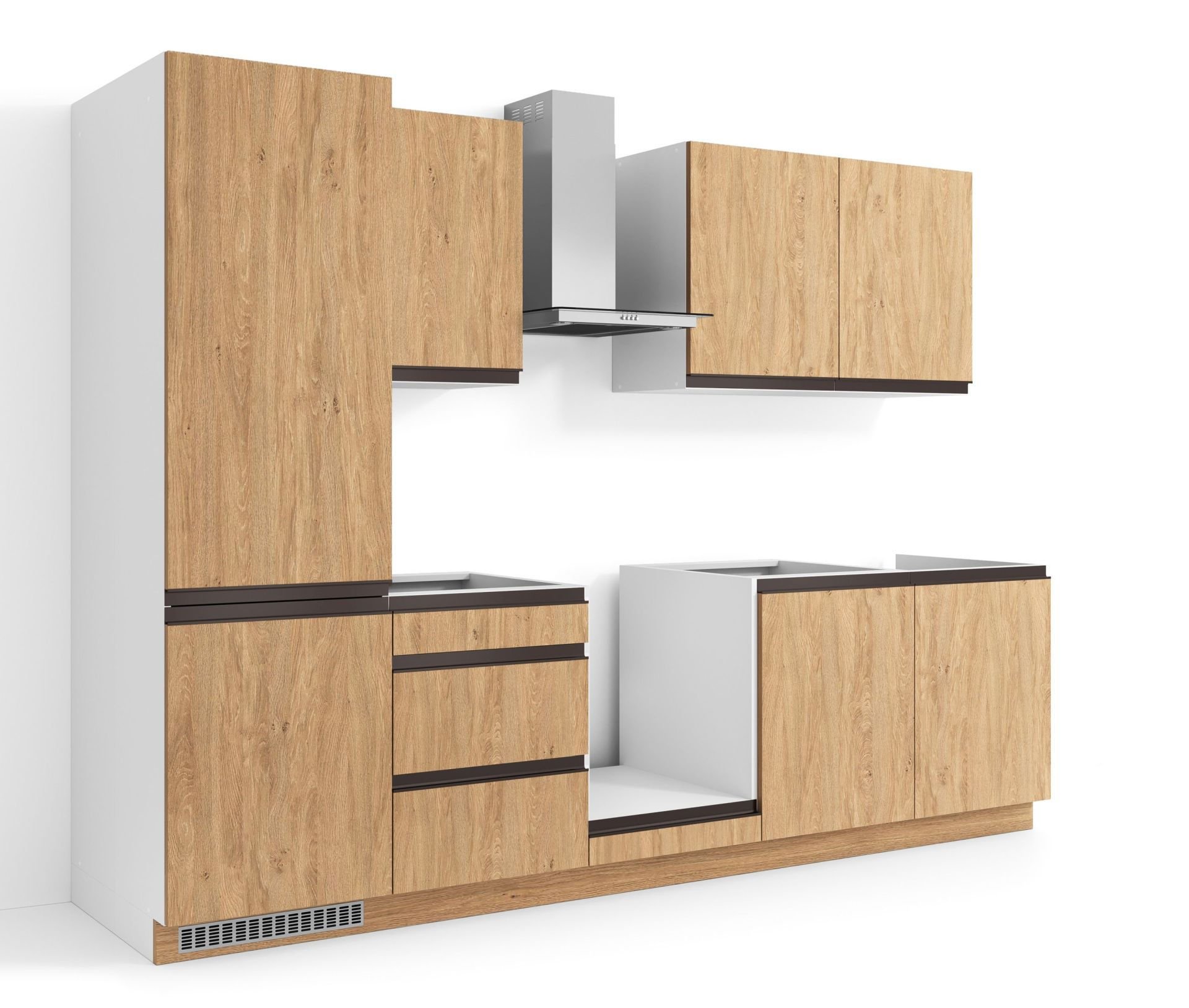 Zestaw Mebli Kuchennych Bari Plus 300 Dąb Kamienny