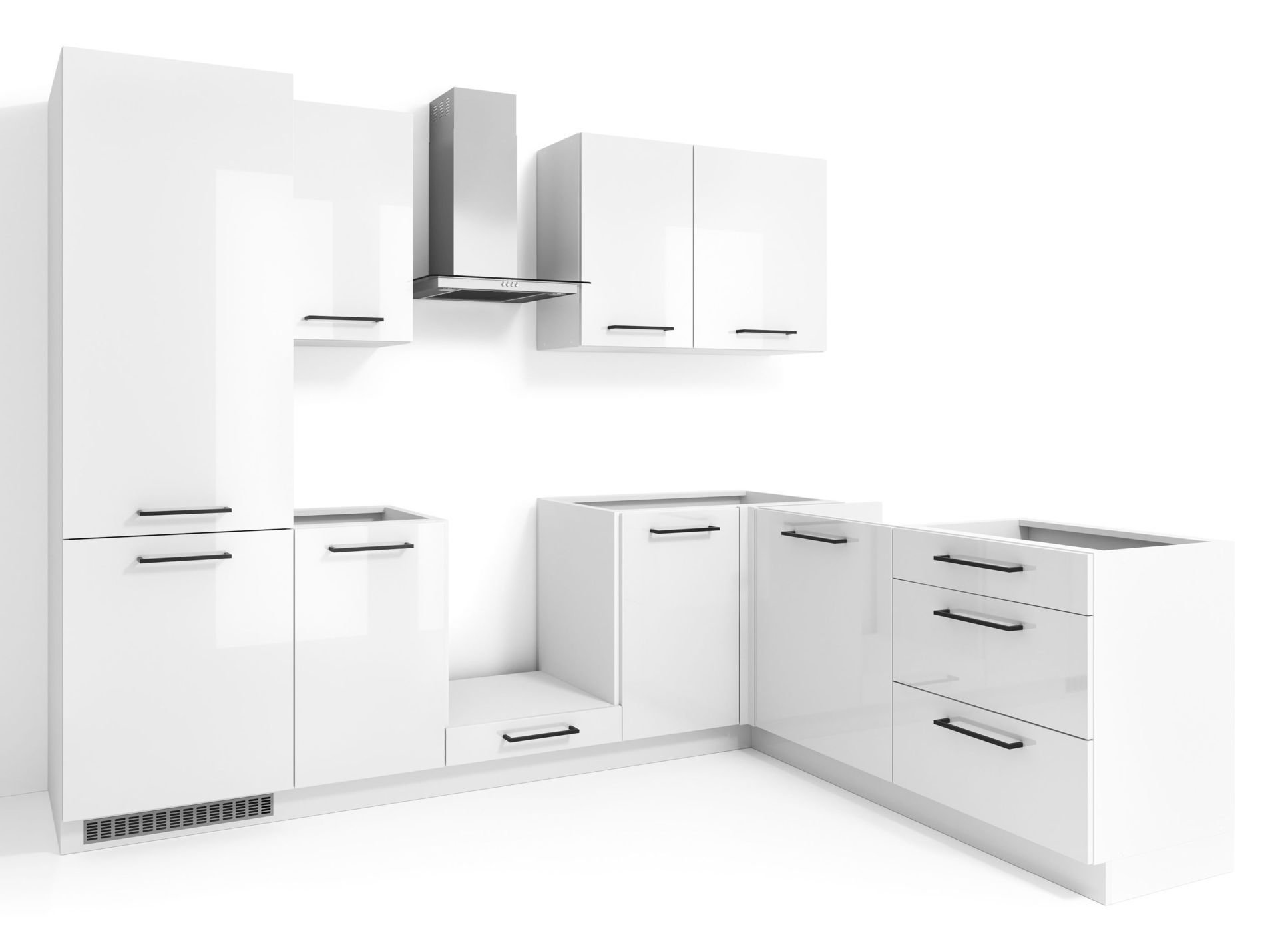 Zestaw Mebli Kuchennych Siena 280X180-L/P Biały Połysk