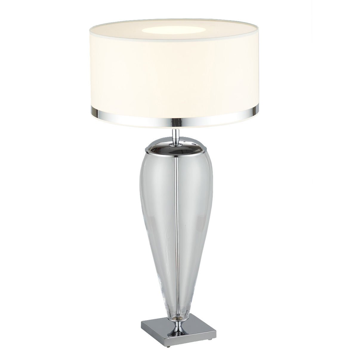 Lampa Stołowa Lorena 366 1Xe27 biała/transparentna/chrom