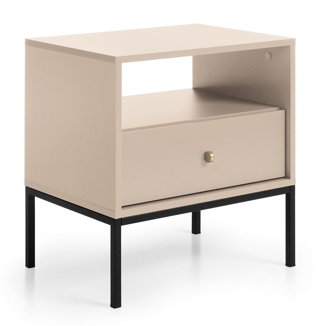Stolik Nocny Mono Ms54 Czarny / Beż Piaskowy