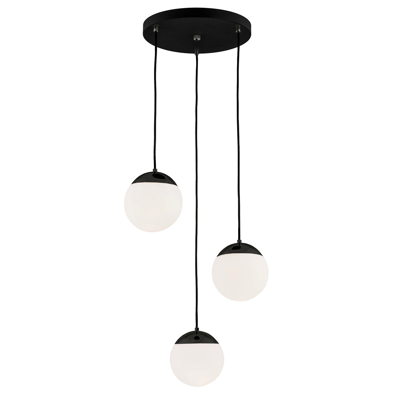 Lampa Wisząca Orfeo 6230 3Xe14 Czarna/Opal