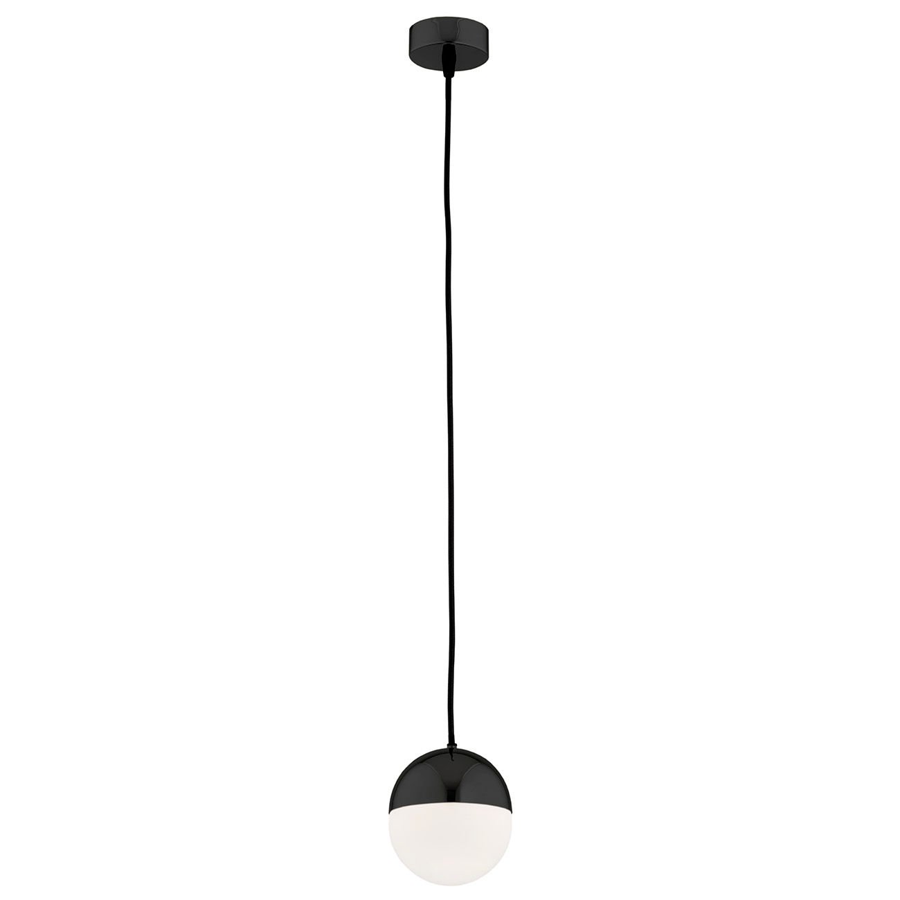 Lampa Wisząca Orfeo 8203 1Xe14 Czarna/Opal