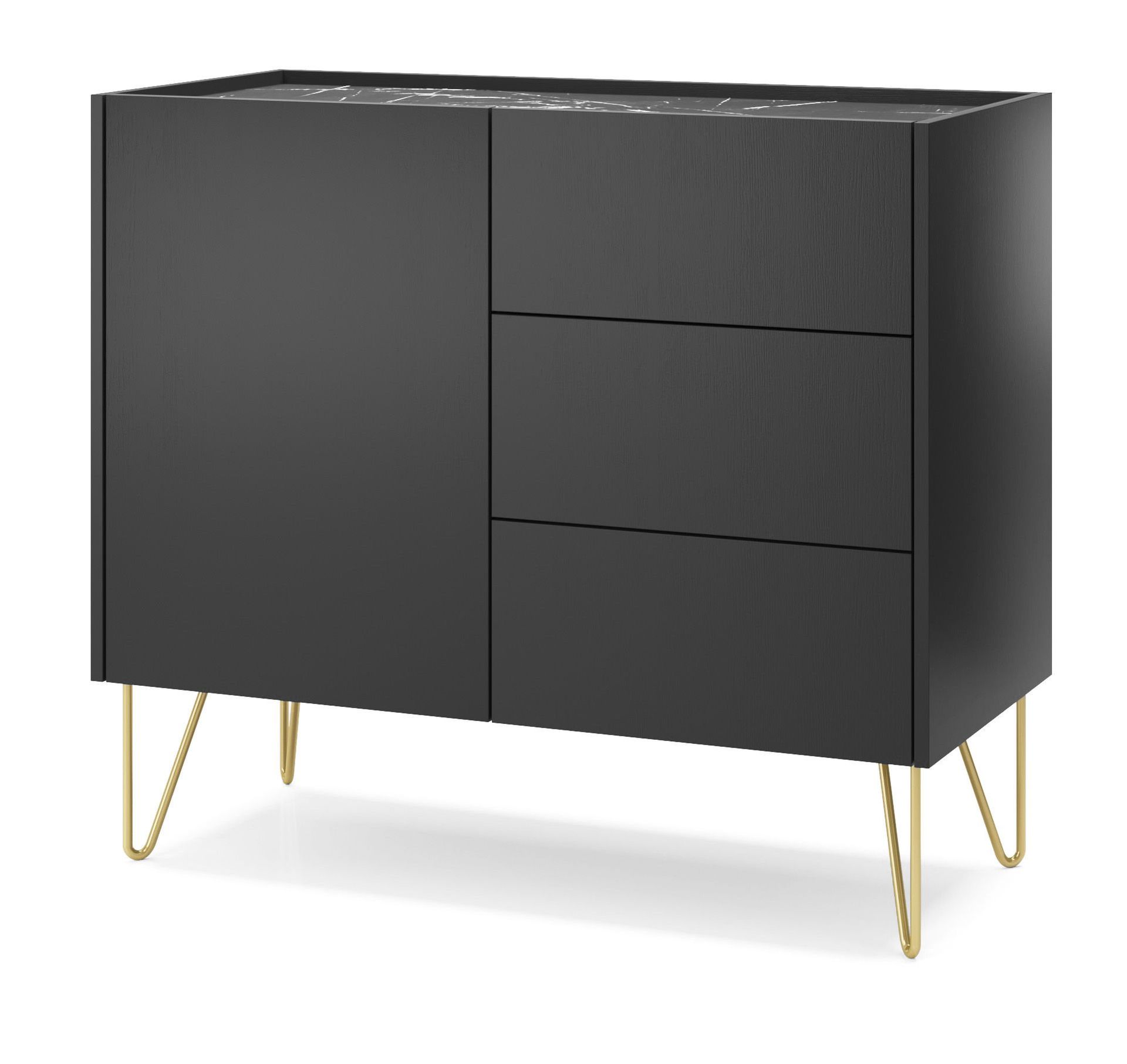 Komoda Harmony Ksz97 Grafit Mat / Marmur Black Royal