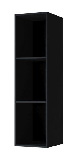 Regał Wiszący Otwarty Helio 87 Czarny / Czarne Szkło