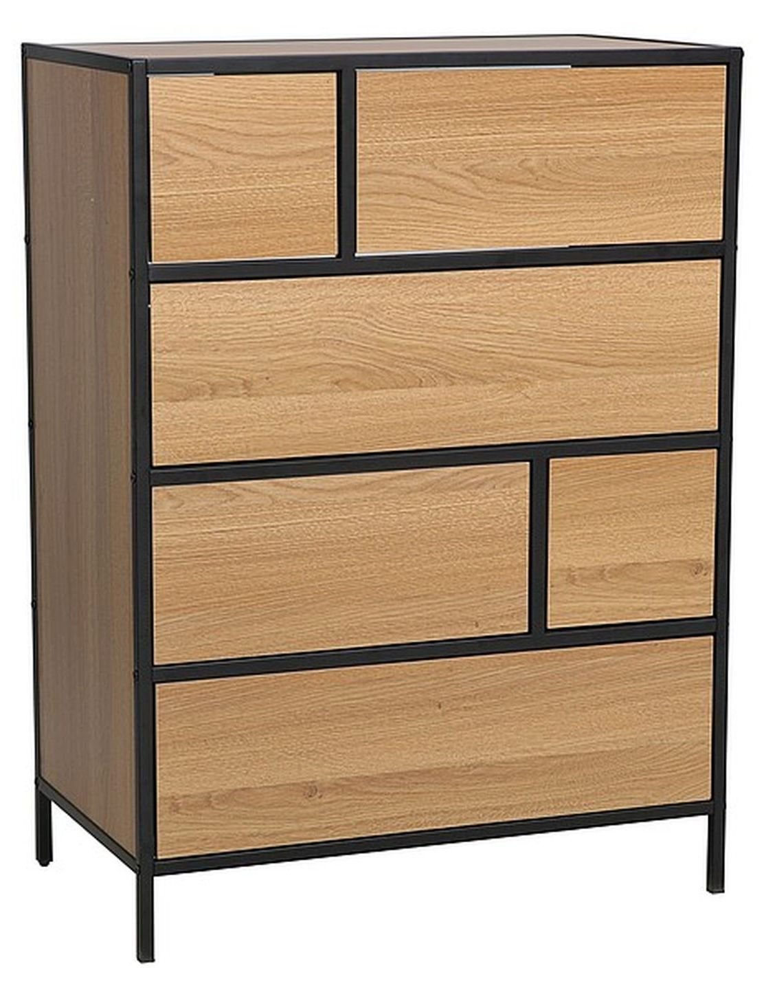 Komoda Geo K6 Czarny / Dąb