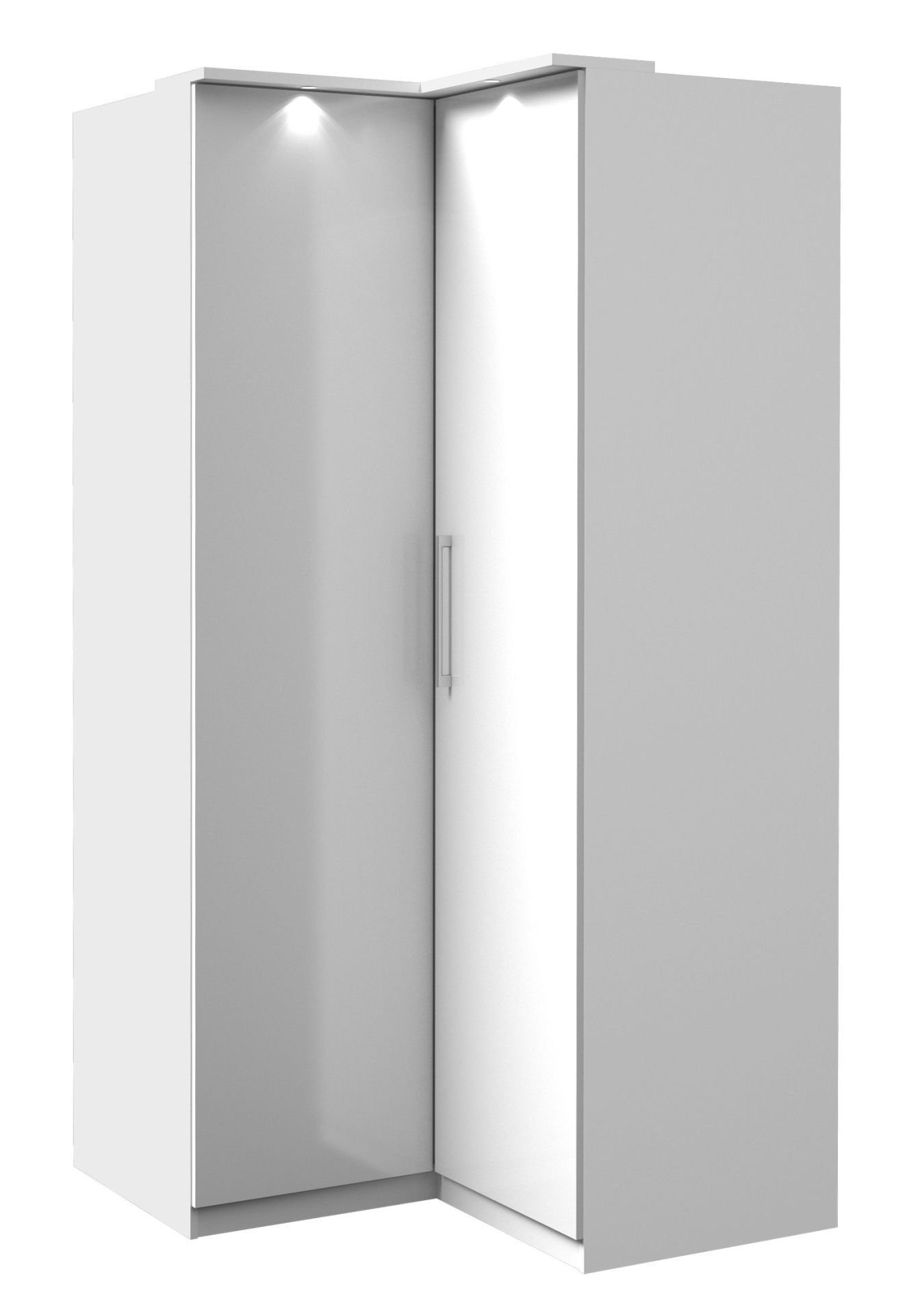 Szafa Narożna Optima 16 2D 109X217 Biały Połysk