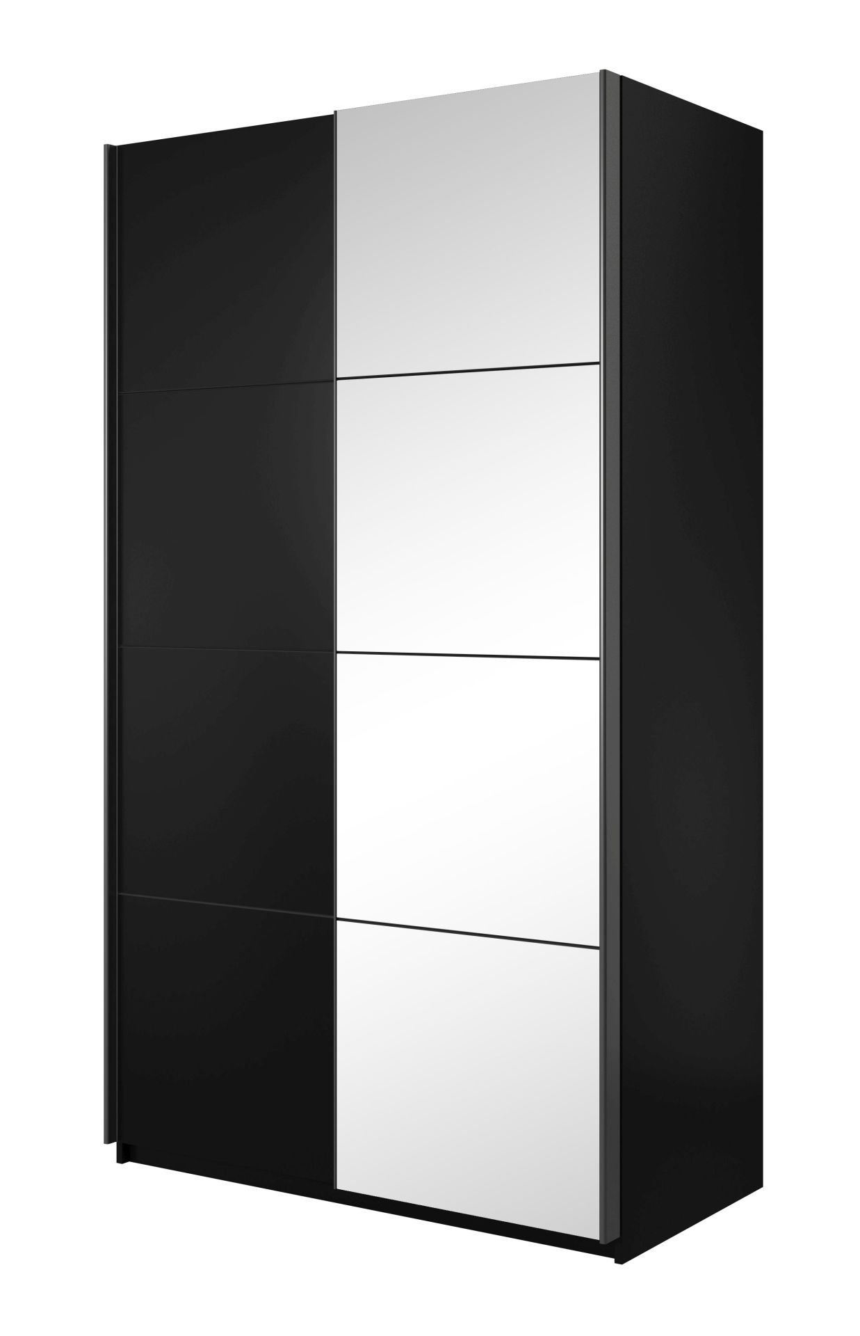 Szafa Beta 54 2D 120X210 Czarny / Lustro