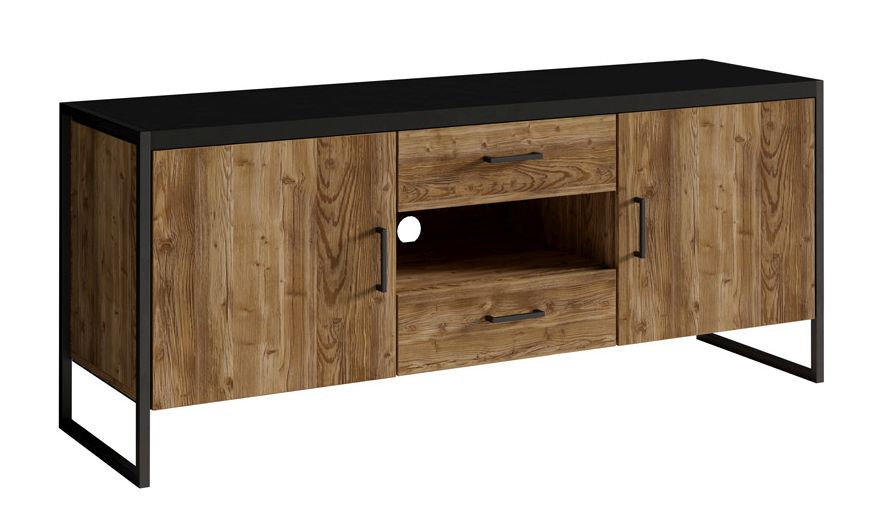 Komoda Tarabo Wm 41 2D2S 154X45 Czarny Mat / Świerk Alpejski