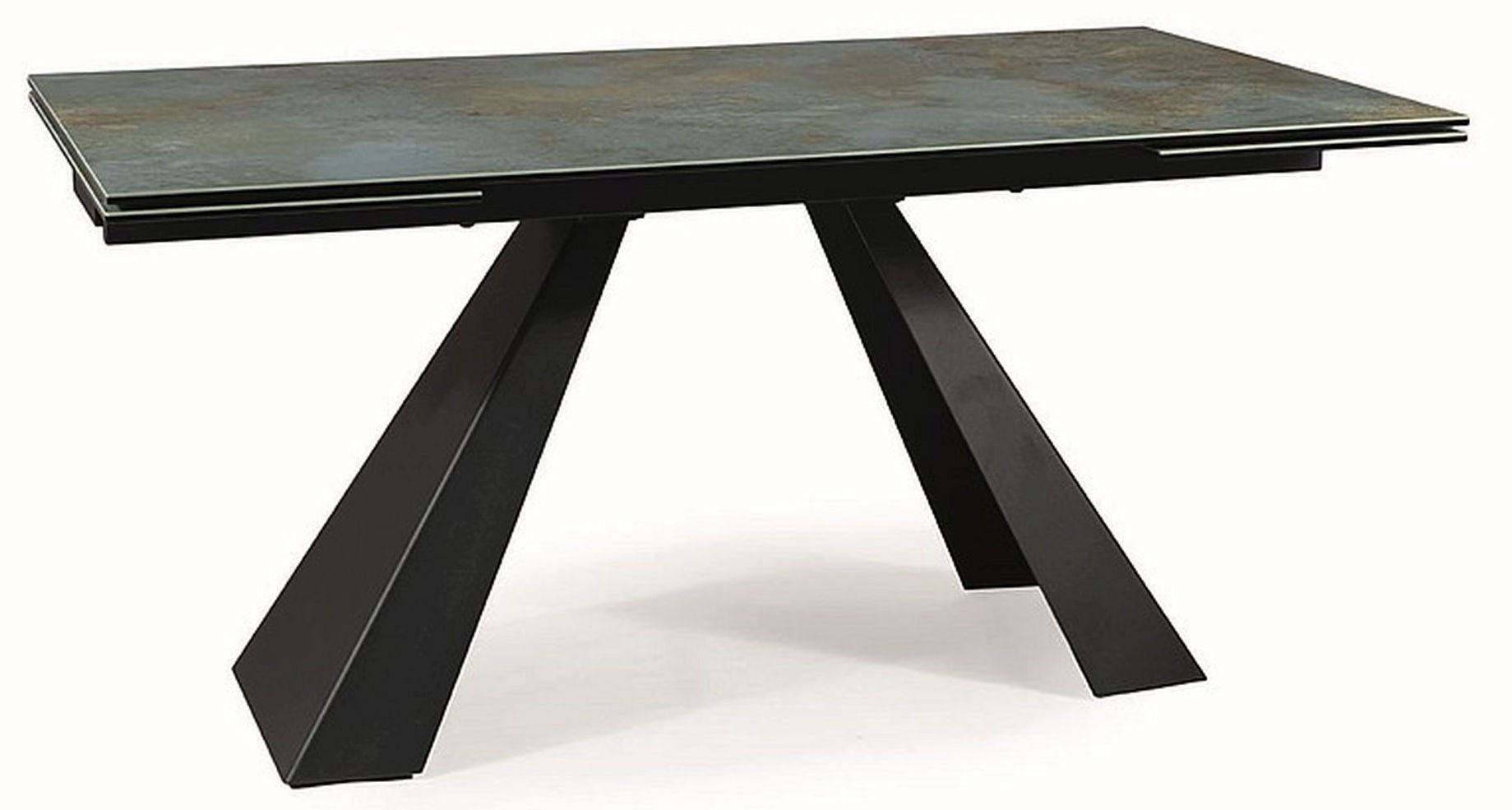Stół Salvadore 160(240)X90 Czarny Mat / Turkus Ossido Verde