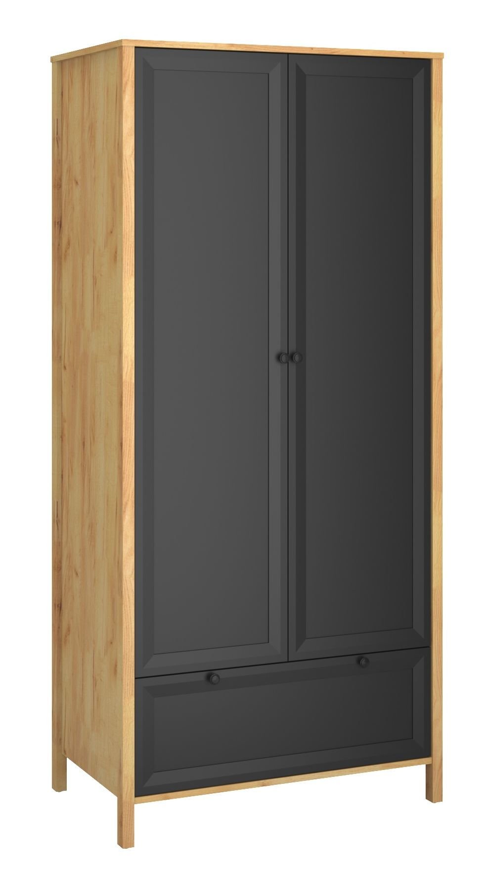 Szafa Brent 2D1S Dąb Craft Złoty / Czarny