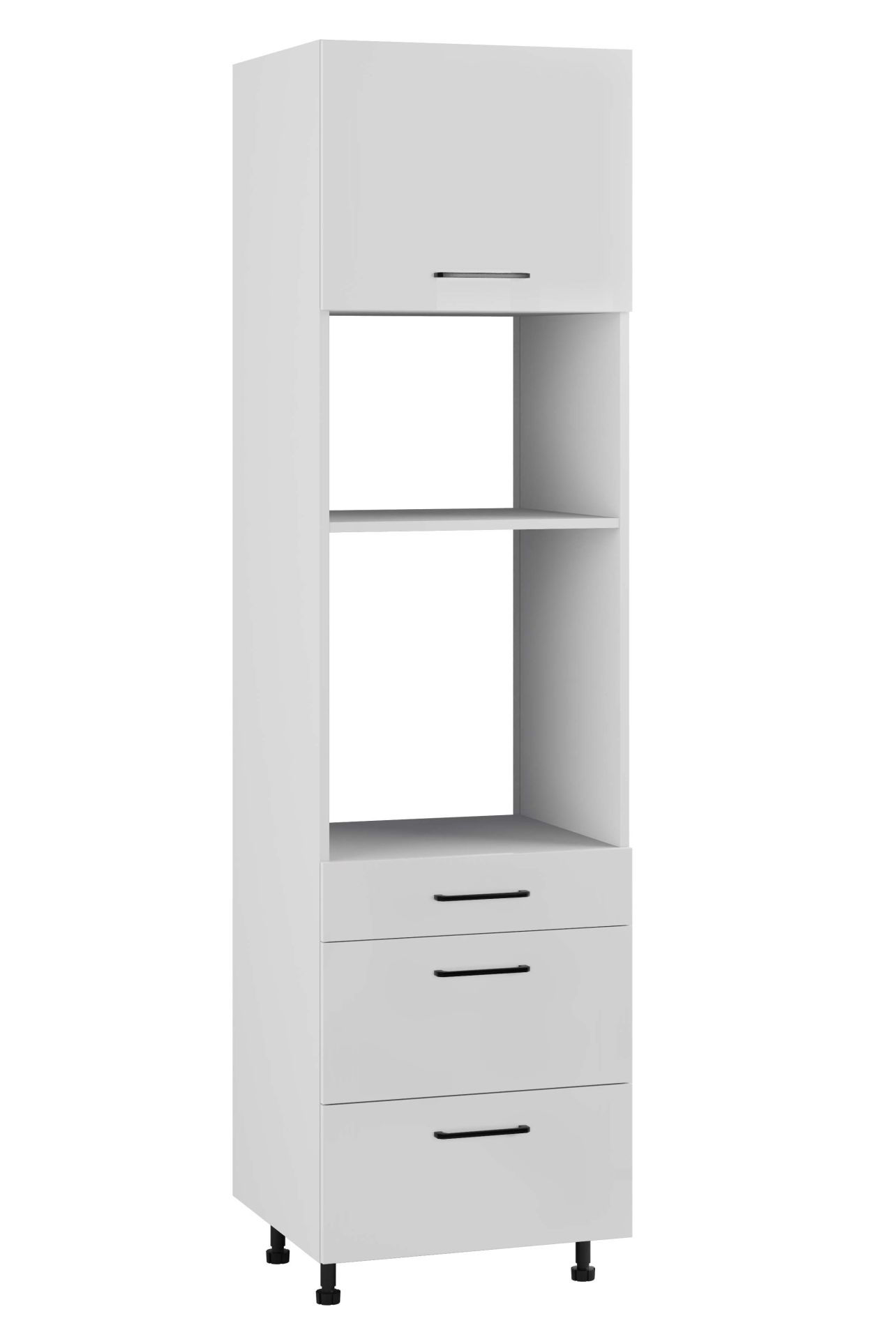 Siena Słupek Wysoki Pod Zabudowę Piekarnika/Mikrofalówki Dpps3-60-38-220 Blum Hk-Xs Biały Mat