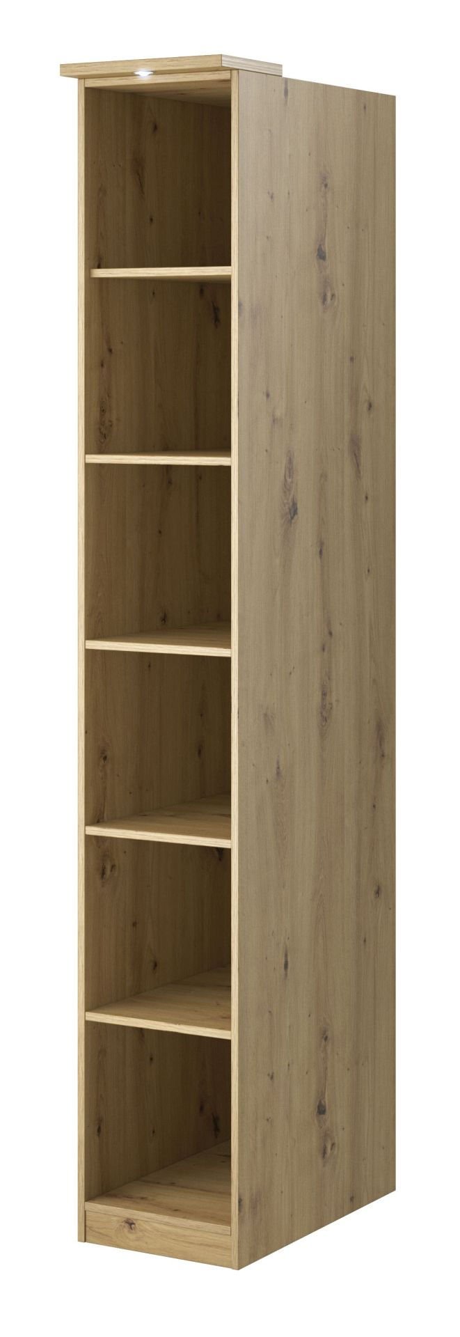 Regał Optima 15 35X217 Dąb Artisan / Biały Połysk / Lustro