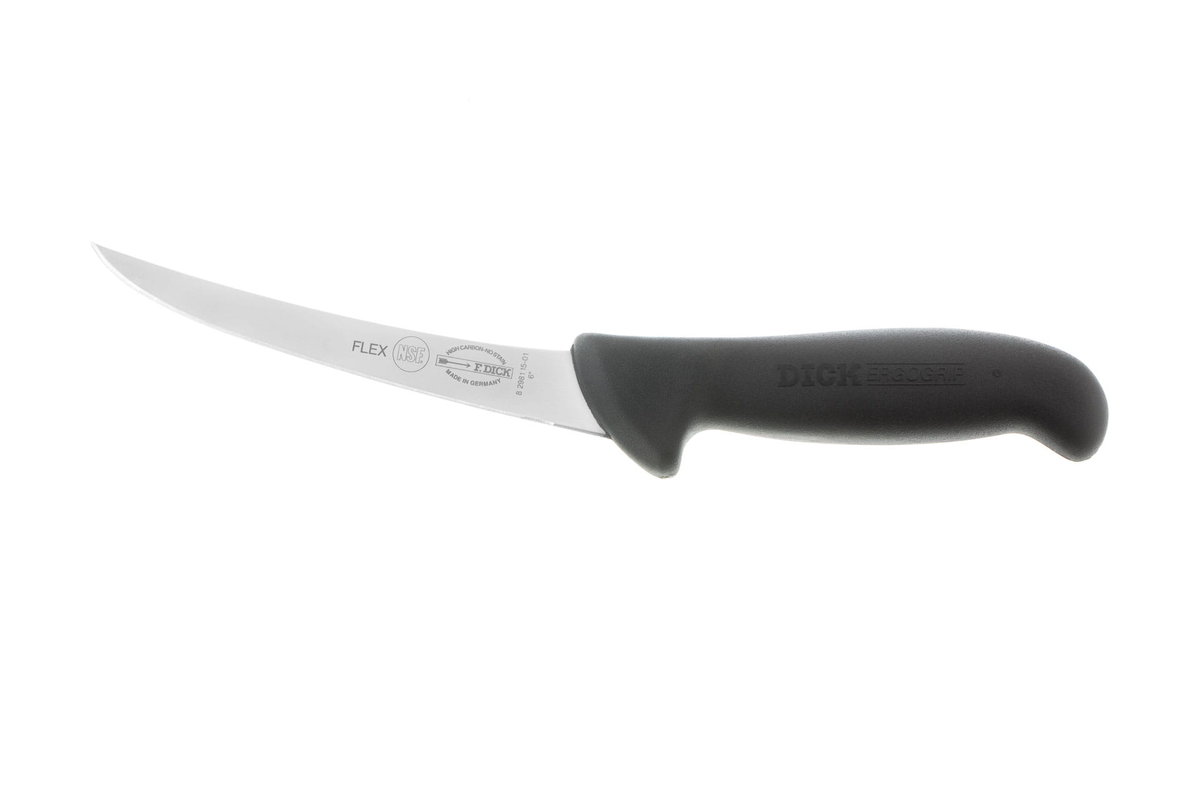 Dick Ergogrip nóż trybownik wygięty elastyczny 15 cm czarny 82981151